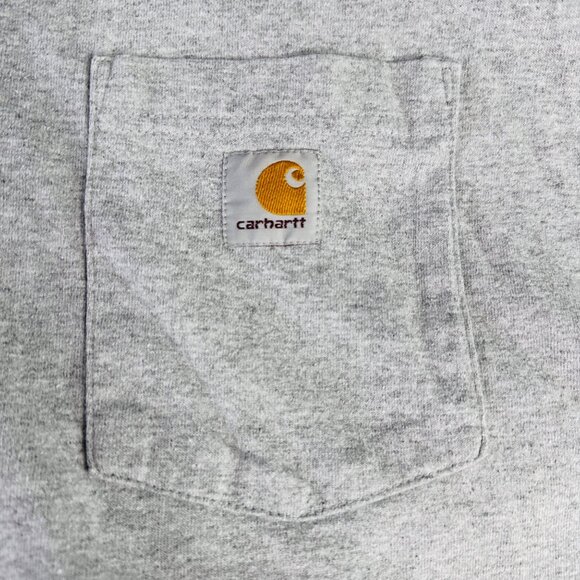 Carhartt Shirt Mens 2XL Polo Collar Short Sleeve Pocket Logo Gray Knit - Picture 4 of 9